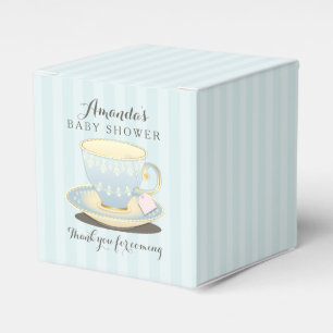 Chic Teacup in Blue Baby Shower Gable Favour Box