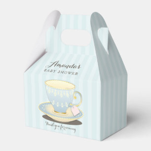 Chic Teacup in Blue Baby Shower Gable Favour Box
