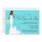 Chic Teal Black Yellow Damask Here Comes the Bride