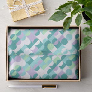 Chic Teal Blue Mint Green Circles Art Pattern Tissue Paper