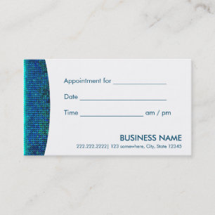 Chic Teal Blue Sequin Appointment Reminder Card