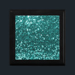 Chic Teal Faux Glitter Gift Box<br><div class="desc">Glamourous teal green large faux glitter.
PLEASE NOTE: These are flat printed graphics - no raised parts</div>