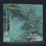 Chic Teal Gold Agate Geode Monogram 3 Ring Binder<br><div class="desc">An elegant chic and and stylish blue and gold marble binder. Personalize it with your monogram name on the front and your name on the spine. Designed for you by Blackberry Boulevard.</div>