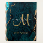 Chic Teal Gold Glitter Agate Monogram 2024 Planner<br><div class="desc">This chic personalized planner will keep your schedule organized and features a purple agate pattern with faux rose gold glitter. Customize your monogram and name in hand lettered script calligraphy. Below it reads "20XX PLANNER". Designed just for you by ExtremeTees.</div>