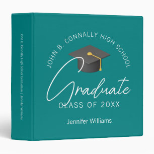 Chic Teal Graduate Custom Graduation Photo Album Binder