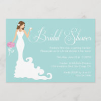 Chic Teal Modern Bride Posh Bridal Shower Invite