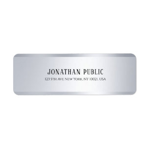 Chic Template Simple Custom Elegant Modern Silver