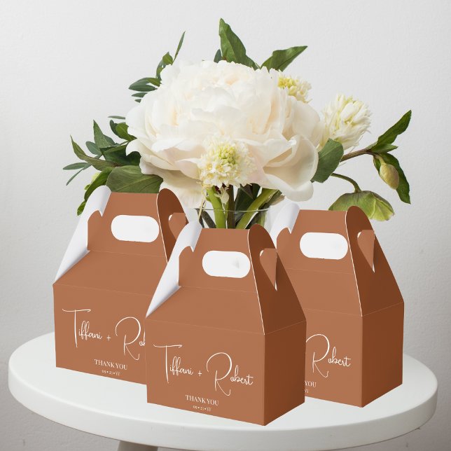 Chic Terracotta Wedding Thank You Favor Box (Creator Uploaded)