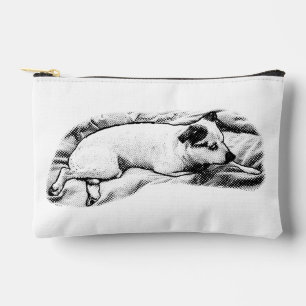 Chic Terrier Lines with Snowy Specks Accessory Pouch