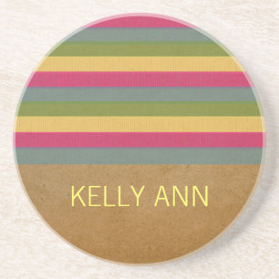 Chic Textured Stripes Coaster