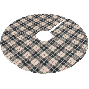 Chic Thompson Camel Tartan Plaid Pattern Brushed Polyester Tree Skirt