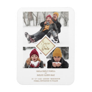 Chic Three Photos Instant Engaged Couple Session Magnet