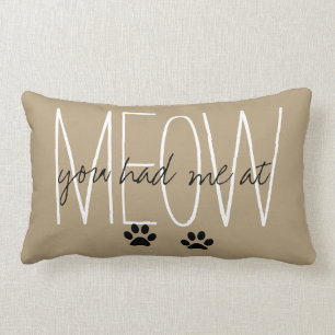 CHIC THROW PILLOW_"YOU HAD ME AT MEOW" LUMBAR PILLOW