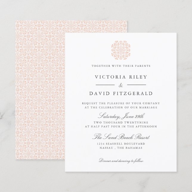 Chic Tiles  elegant timeless budget wedding  (Front/Back)