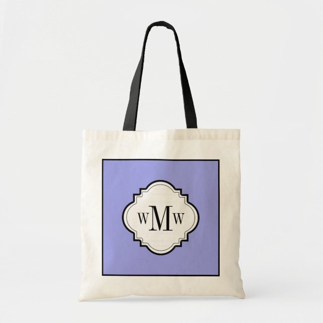 CHIC TOTE_PERIWINKLE/WHITE/BLACK TOTE BAG (Front)