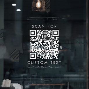 Chic Transparent Business Custom QR Code Window Cling