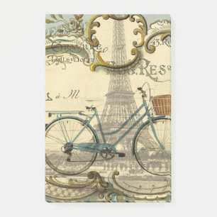 chic traveller vintage bicycles paris eiffel tower post-it notes