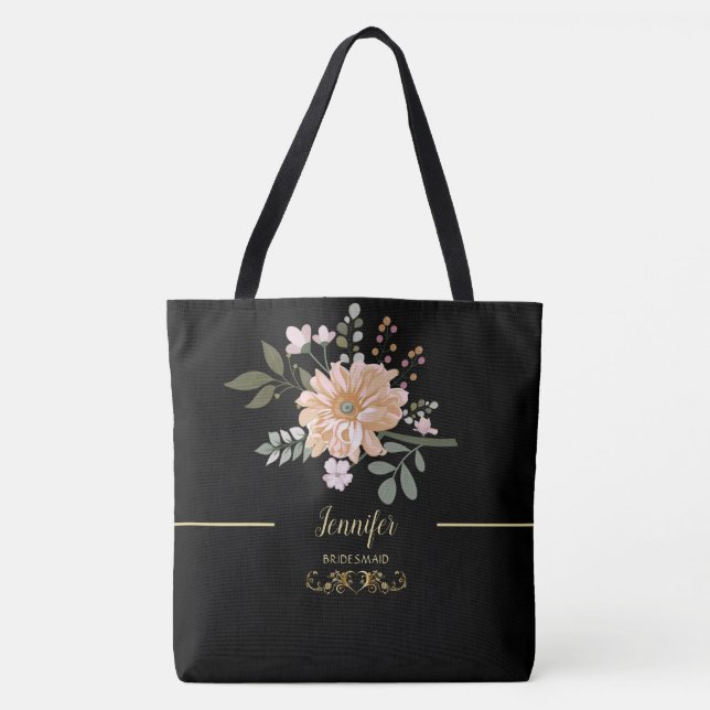 Chic Tree Blossom Monogrammed Tote Bag (Front)