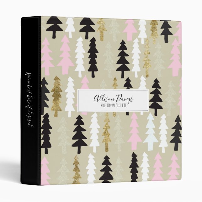 Chic Tree Pattern Personalized Binder (Front/Spine)