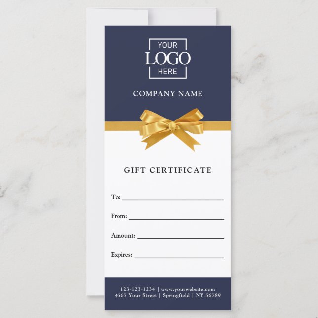 Chic Trendy Business Personalized Gift Certificate (Front)