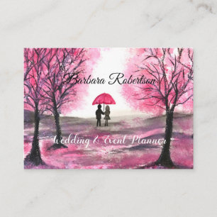Chic trendy feminine style Cherry blossom Wedding Business Card