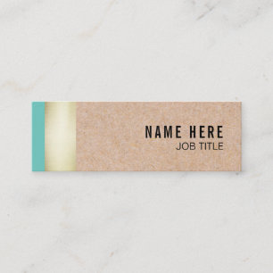 Chic Trendy Gold Stripe Kraft Mini Business Card
