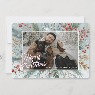 Chic Trendy Red Floral Berries Holiday Wreath