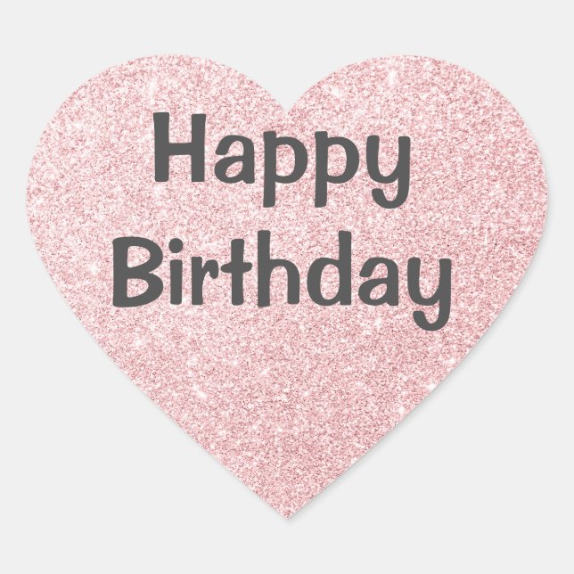 Chic & Trendy Rose Gold Glitter Sparkles Monogram Heart Sticker (Front)