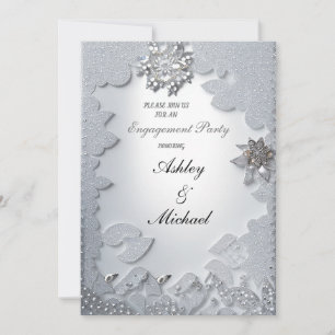 chic trendy silver engagement jewels diamonds invitation