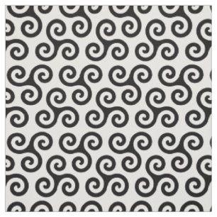 Chic Triple Spiral Celtic triskele Symbol Pattern Fabric