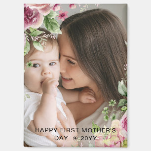 Chic Tropical Boho Floral Mother's Day Gift Magnet