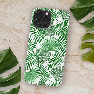 Chic Tropical Green Palm Tree Leaves Summer Art iPhone 13 Pro Max Case