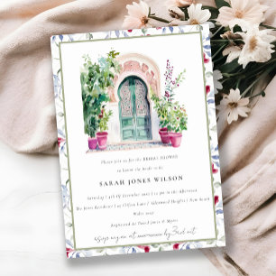 Chic Tropical Moroccan Doorway Bridal Shower Invitation