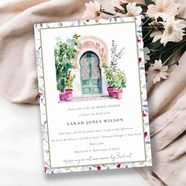 Chic Tropical Moroccan Doorway Bridal Shower Invitation (Creator Uploaded)