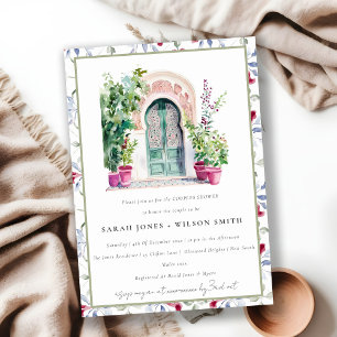 Chic Tropical Moroccan Doorway Couples Shower Invitation