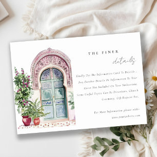 Chic Tropical Moroccan Doorway Wedding Detail Enclosure Card