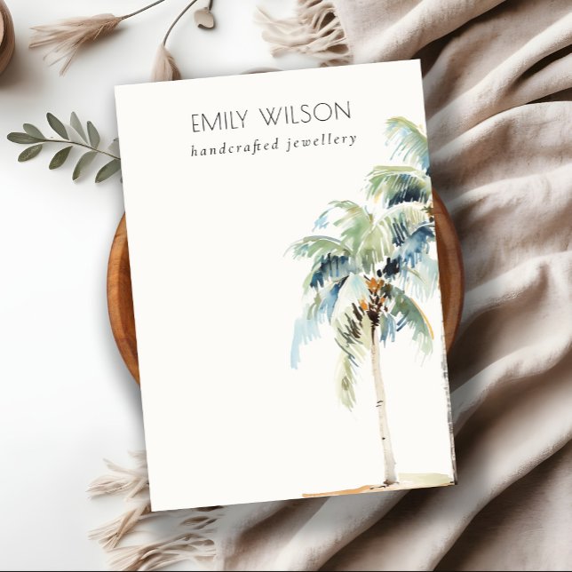 Chic Tropical Palm Tree Blank Jewellery Display Business Card (Creator Uploaded)