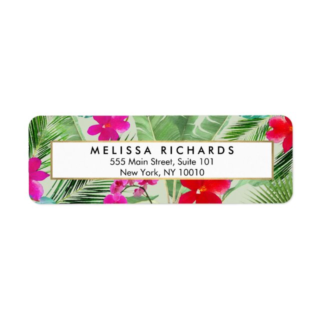 Chic Tropical Print Watercolor Designer Green (Front)
