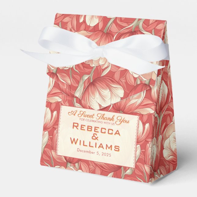 Chic Tulip Fantasy City Wedding Favor Box (Front Side)