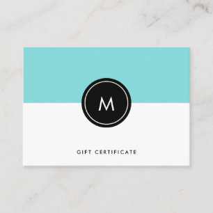 Chic Turquoise and Black   Gift Certificate