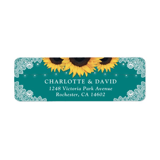 Chic Turquoise dentelle Tournesol Retourner l'adre (Devant)