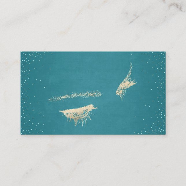 Chic Turquoise Eyelash Extensions Business Card (Front)