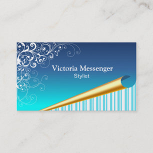 Chic Turquoise Optical Illusion Business Card