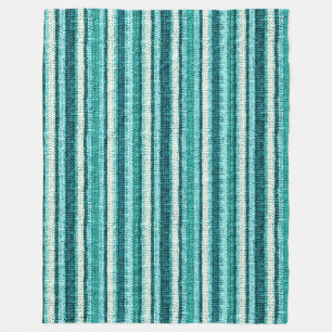 Chic turquoise striped fleece blanket