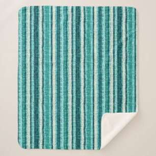 Chic turquoise striped fleece blanket