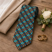 Chic Turquoise Teal Blue Brown Black Tribal Art