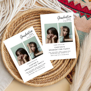 chic two photo graduation 2026 Minimalist simple  Invitation