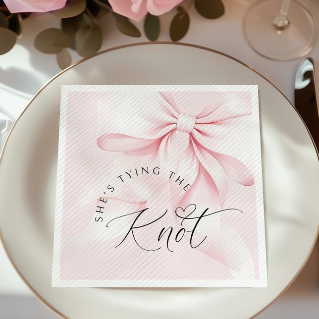 Chic Tying the Knot Bridal Shower Invitation Napkin (Creator Uploaded)