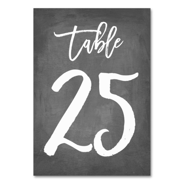Chic Typographie Chalkboard Numéro de table | Tabl (Par défaut)