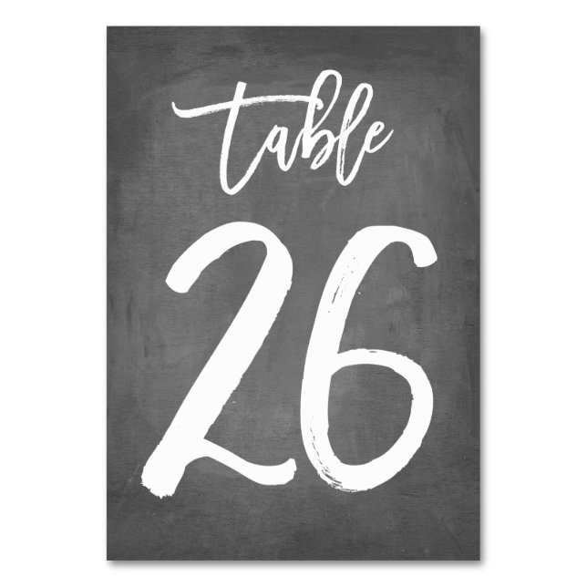 Chic Typographie Chalkboard Numéro de table | Tabl (Par défaut)